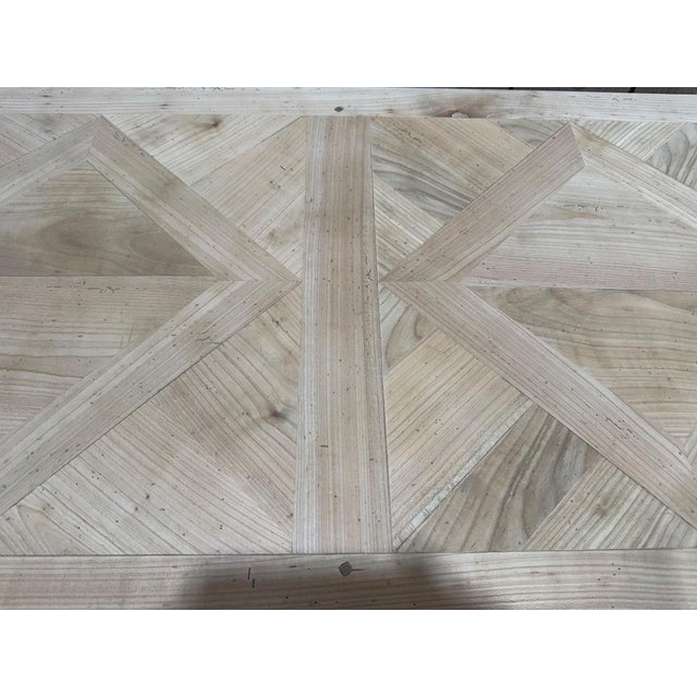 1980s Louis XIII Style Cherrywood Coffee Table with Parquet Top, 1980s For Sale - Image 5 of 8