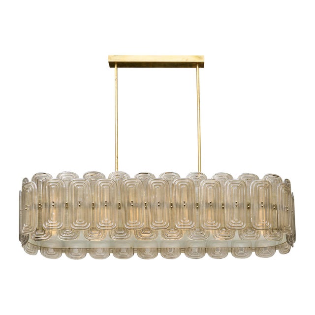 Venetian glass chandelier from the island of Murano outside of Venice, Italy. The spectacular fixture is crafted with...