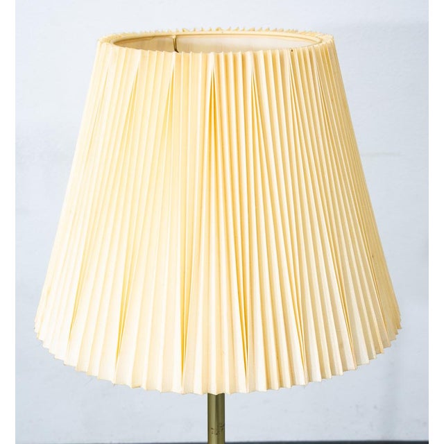 1960s Mid Century Modern Floor Lamp Side Table Brass Round Built Side Table Lighting For Sale In Sacramento - Image 6 of 11