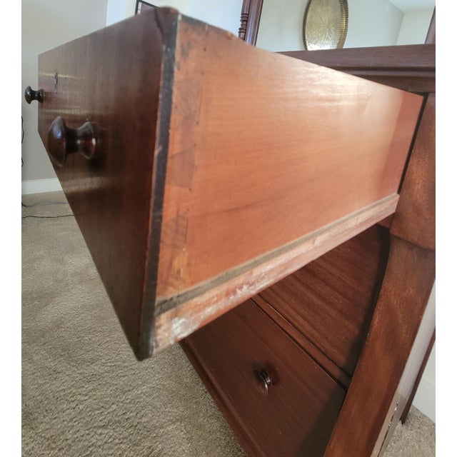 Late 19th Century American Empire Mahogany Chest of Drawers With Mirror For Sale - Image 11 of 15
