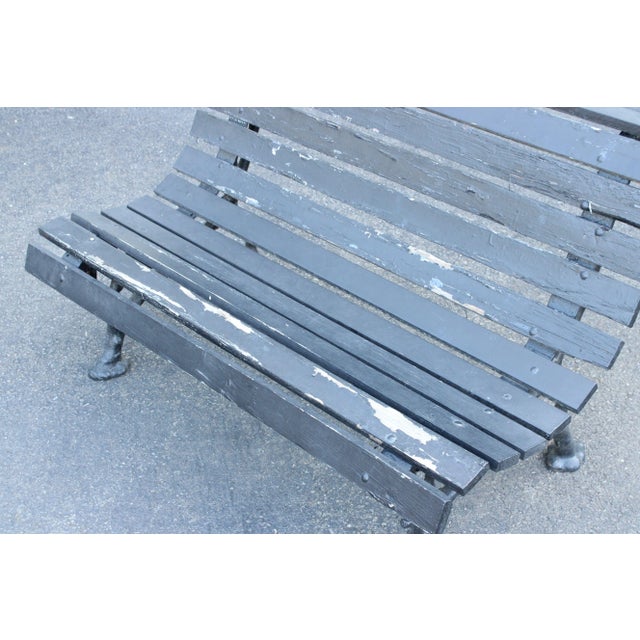 Late 19th Century Victorian Cast Iron & Wood Outdoor Garden Bench For Sale - Image 5 of 12
