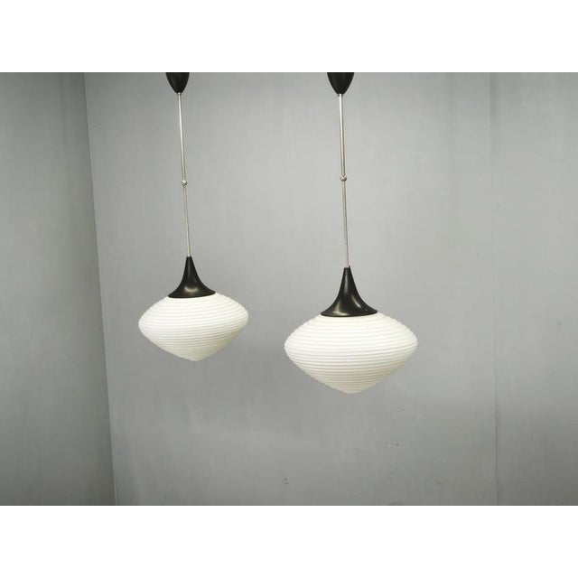 Space Age Opaline Glass Pendant Lights, Former Czechoslovakia, 1970s, Set of 2 For Sale - Image 14 of 15