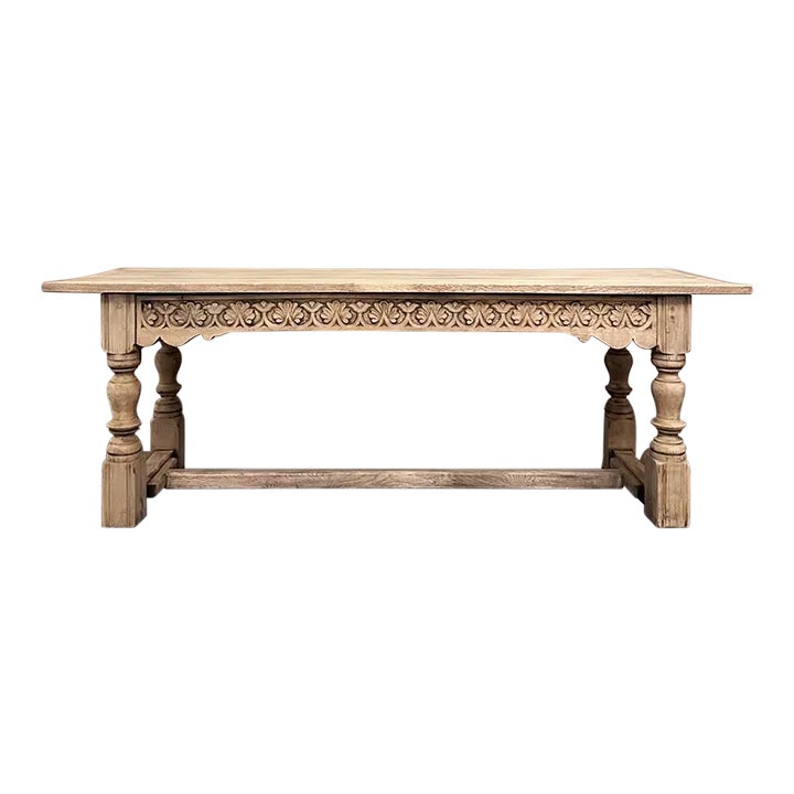 19th Century Rustic Country French Farm Table in Stripped Oak Chairish