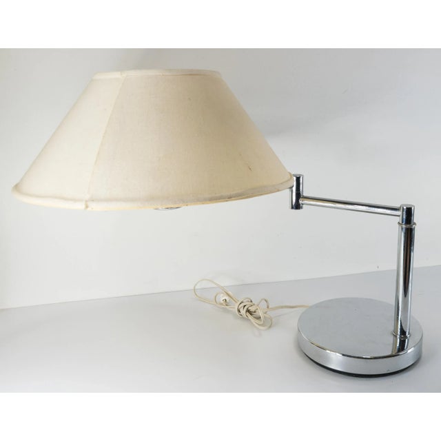 Mid-Century Modern Chrome Plated Cantilever Table Lamp After Walter Von Nessen For Sale - Image 10 of 12