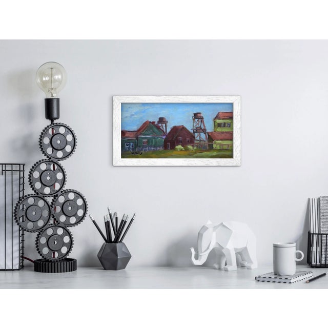 Contemporary Quiet Places & Journeys — Mendocino Village (Original Oil Landscape) For Sale - Image 3 of 18