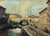 Oil on panel, landscape, Milanese canal, 20th century Painting depicting a typical view of Milan, the walk along the...