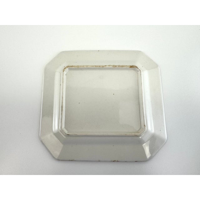 Blue Antique Blue White Octagonal Dish Bamboo Floral Trinket Plate For Sale - Image 8 of 8