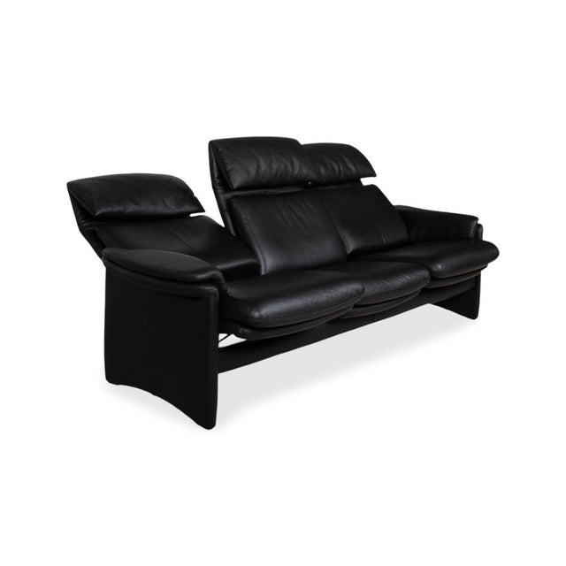Lugano Black Leather Sofa from Erpo For Sale - Image 5 of 16