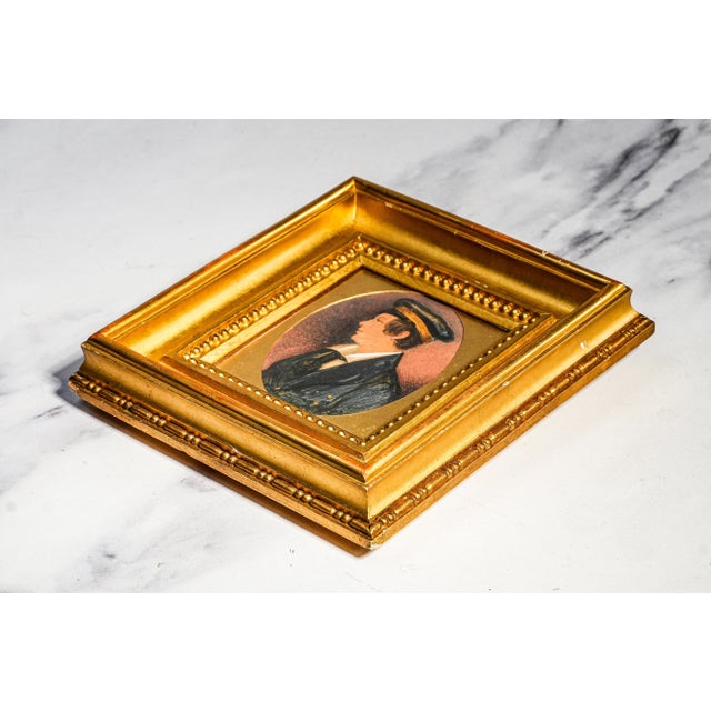 Wood Interesting 19th Century Austrian Military Antique Portrait Miniature Painting Original Gilt Frame Home Decor For Sale - Image 7 of 11