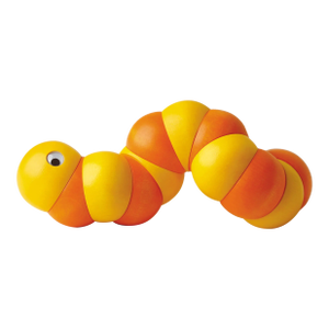 Naef Juba Wooden Caterpillar Worm Toy Orange Designer Xavier De Clippeleir, Handmade in Germany