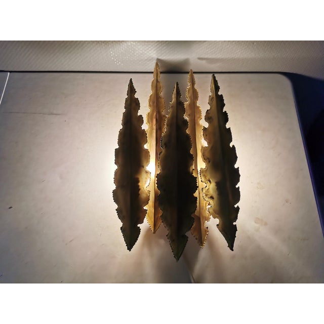 Metal Large Brutalist Brass Wall Lamp by Svend Aage Holm Sørensen for Holm Sørensen & Co., Denmark, 1960s For Sale - Image 7 of 14