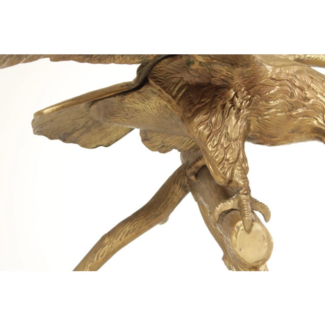 Vintage Large Brass Eagle Sculpture For Sale - Image 10 of 12