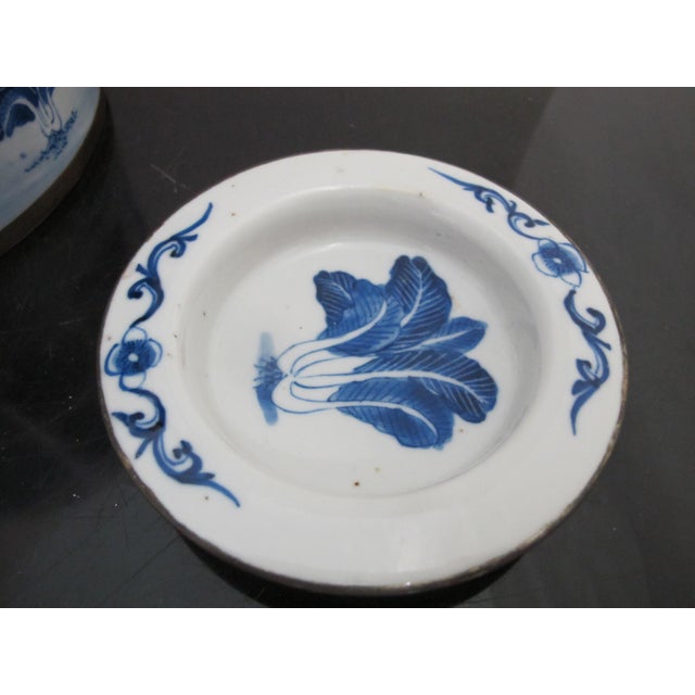 Metal Qing Dynasty Blue and White Chinese Porcelain Lotus Flower & Butterfly Brass Handle Teapot For Sale - Image 7 of 11