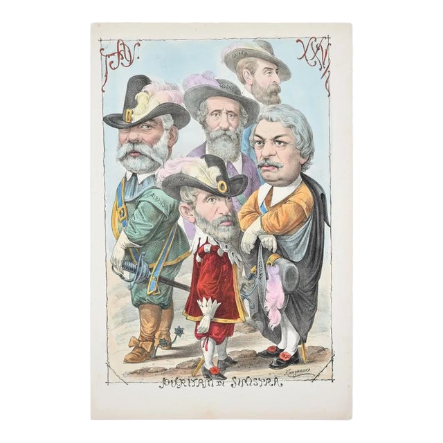 Puritani di Sinistra - Lithograph by A. Maganaro - 1870s 1870s For Sale