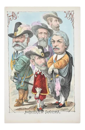 Puritani di Sinistra - Lithograph by A. Maganaro - 1870s 1870s