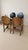 Wood Vintage Wooden Dining Chairs with Black Leather Upholstery, 1940s, Set of 4 For Sale - Image 7 of 17
