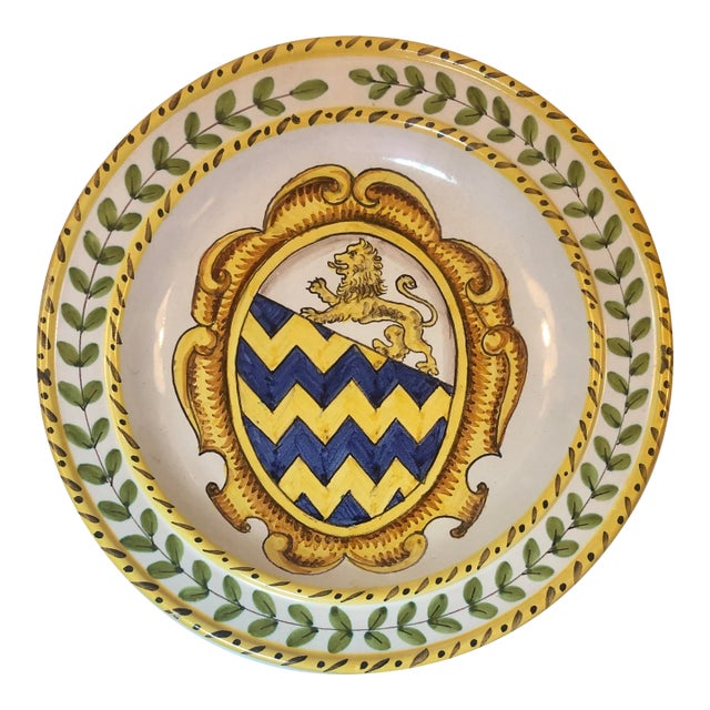 Vintage Italian Lion Crest Decorative Plate / Bowl For Sale