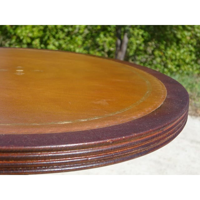 English Wooden and Leather Side Table, 1960s For Sale - Image 9 of 18
