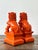 Vintage Lacquered Orange Foo Dogs - A Pair For Sale - Image 9 of 12