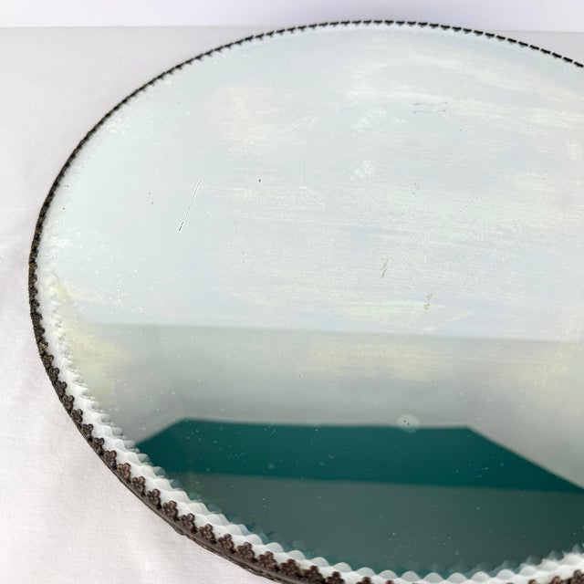 Metal Antique Early 1900’s Mirrored Plateau 14” For Sale - Image 7 of 12