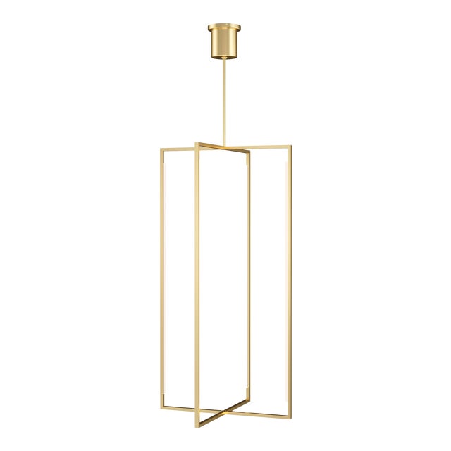 Visual Comfort Modern Kenway 42 Pendant LED Natural Brass For Sale