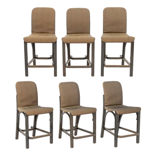 Contemporary Painted Wood Counter Stools, 6 For Sale