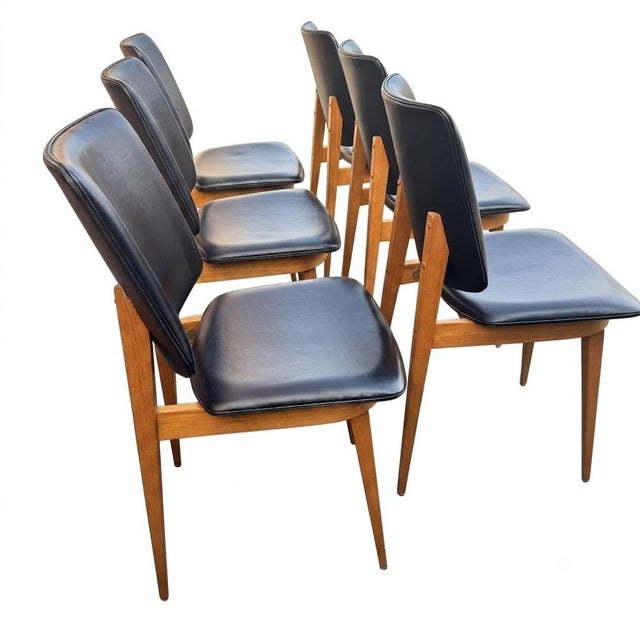 Vintage Scandinavian Chairs in Leatherette, 1960s, Set of 6 For Sale - Image 11 of 16