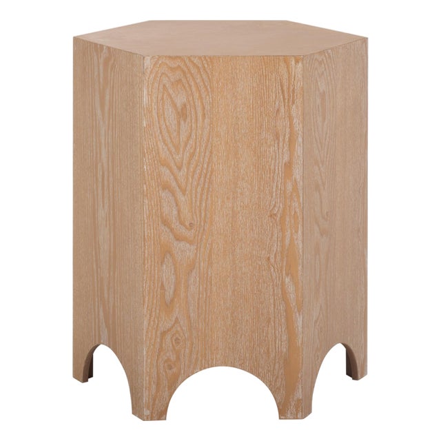 Barahan End Table in Bleached White For Sale