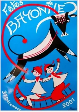 2001 Fetes De Bayonne French Festival Poster
