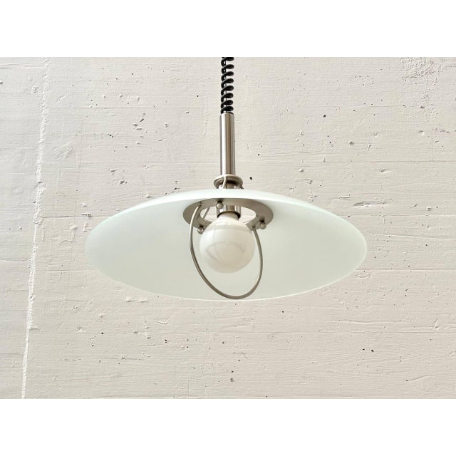 Vintage Pendant Lamp with Opal Glass Shade, 1970s For Sale - Image 6 of 11