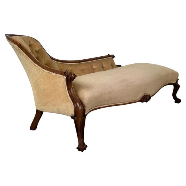 19th Century Victorian Mahogany Chaise Longue For Sale - Image 4 of 12