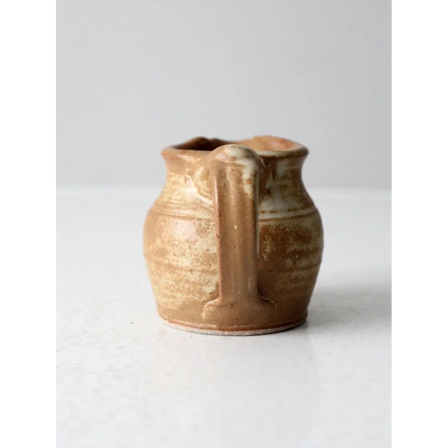 Tan Vintage Studio Pottery Creamer Pitcher For Sale - Image 8 of 12