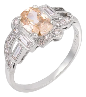 1920s Art Deco Gia 0.80 Carat Old Mine Cut Diamond Platinum Engagement Ring, Size 6