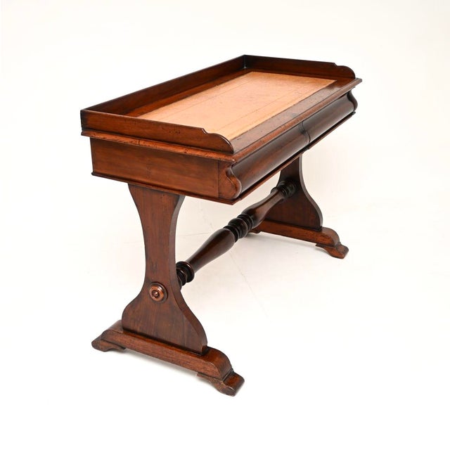 Antique William IV Leather Top Writing Table, 1830 For Sale - Image 3 of 11