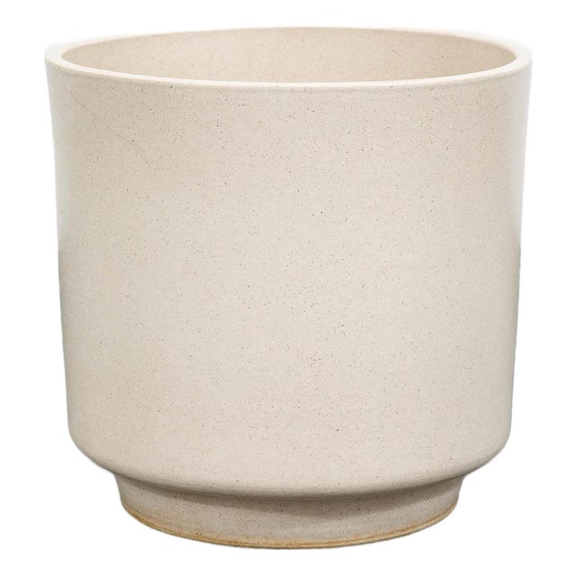Mid Century Modern Planter Ceramic White Speckled Gainey Pot Medium, Attributed For Sale