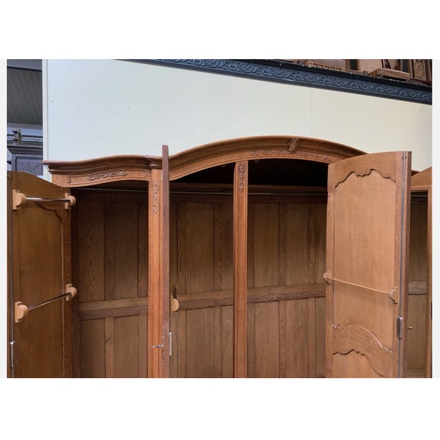 Brown Antique Wardrobe in Oak, 1955 For Sale - Image 8 of 10