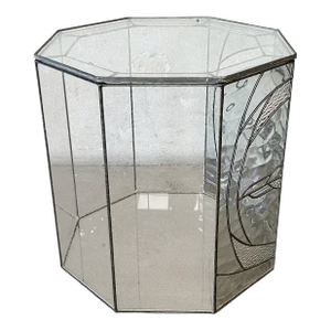 1970s Modernist Metal and Glass Octagonal Table by Bedford Downing Signed and Numbered