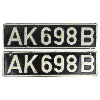English License Plates - Pair For Sale
