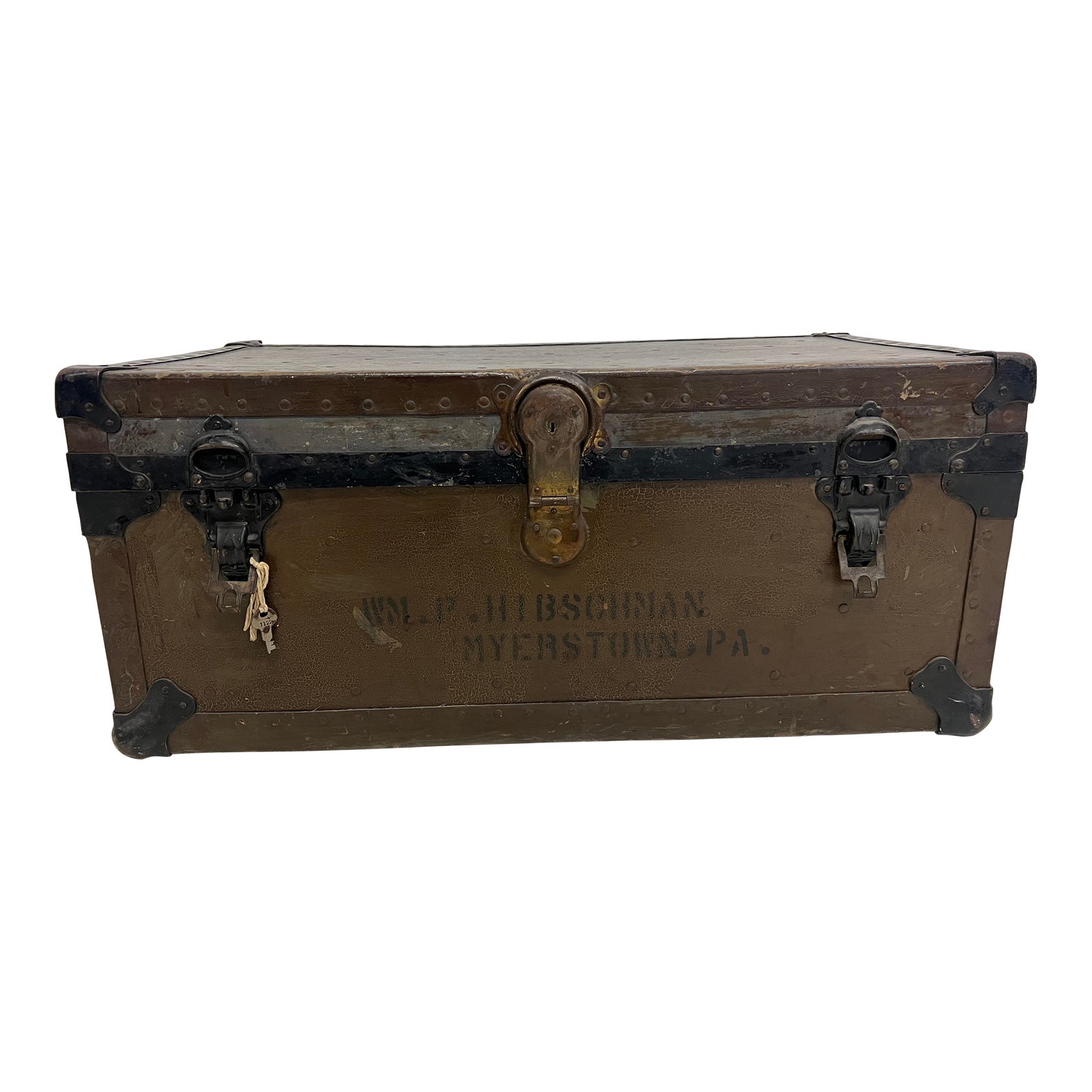 1940s Vintage Military Foot Locker Trunk With Insert Tray Chairish