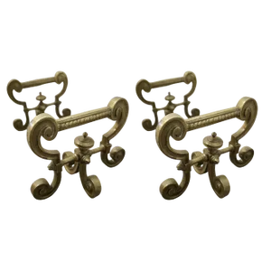 Brass Fire Dogs, 1880s, Set of 2