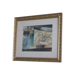 D. S. Lefkowitz Mid-Century Abstract Bridge Original Watercolor For Sale