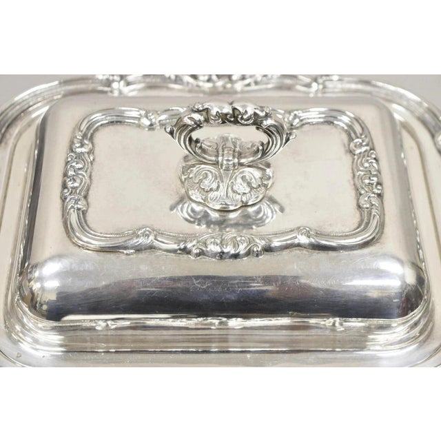 Mid 20th Century Vintage Gorham Black Starr Silver Plated Lidded Vegetable Serving Platter Dish For Sale - Image 5 of 11