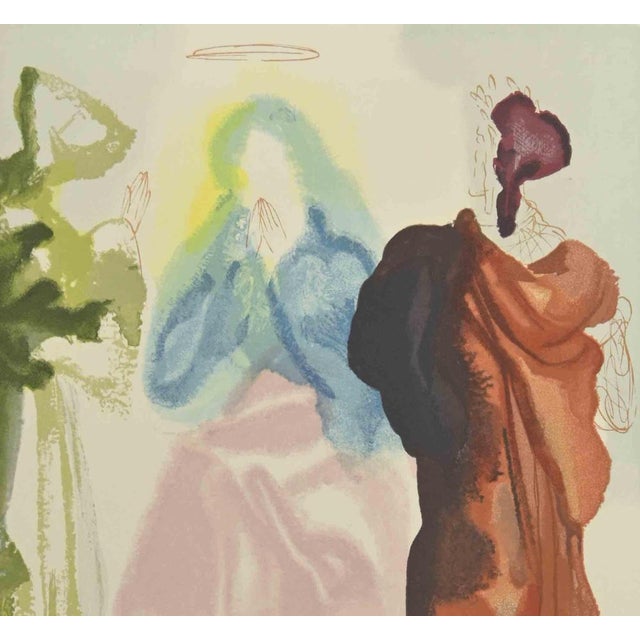 Modern Salvador Dali, St. Bernard's Prayer to the Virgin, Woodcut Print, 1963 For Sale - Image 3 of 4