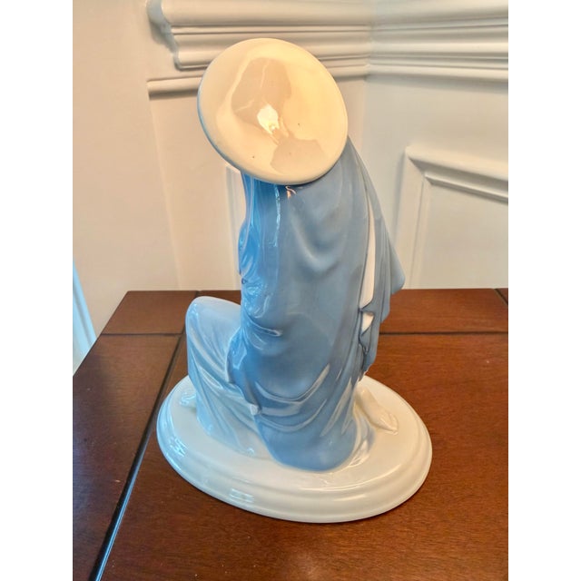 Vintage German Porcelain Madonna and Child Figurine in Blue & White For Sale In Charleston - Image 6 of 10