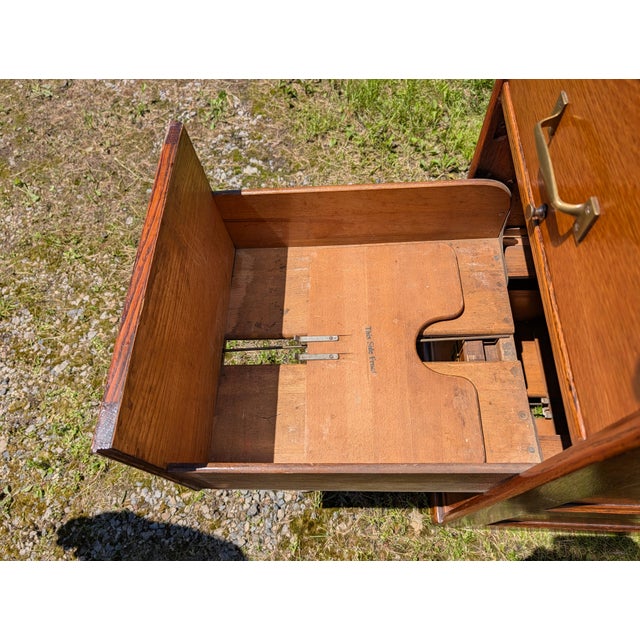Antique Quarter Sawn Oak Four Drawer File Cabinet 1920s Lot 1 For Sale - Image 14 of 18
