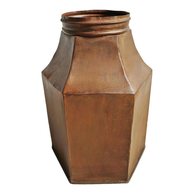 Vintage Iron Industrial Canister For Sale