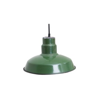 Green Industrial Enamel Pendant Lamp For Sale