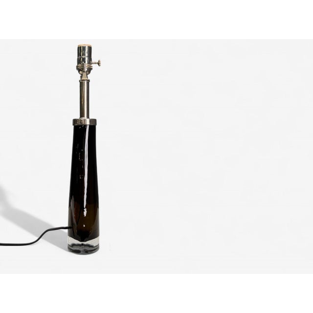 1960s Nils Landberg, Swedish Modern, Brown Tinted Glass, Table Lamp, Sweden, 1970s For Sale - Image 5 of 7