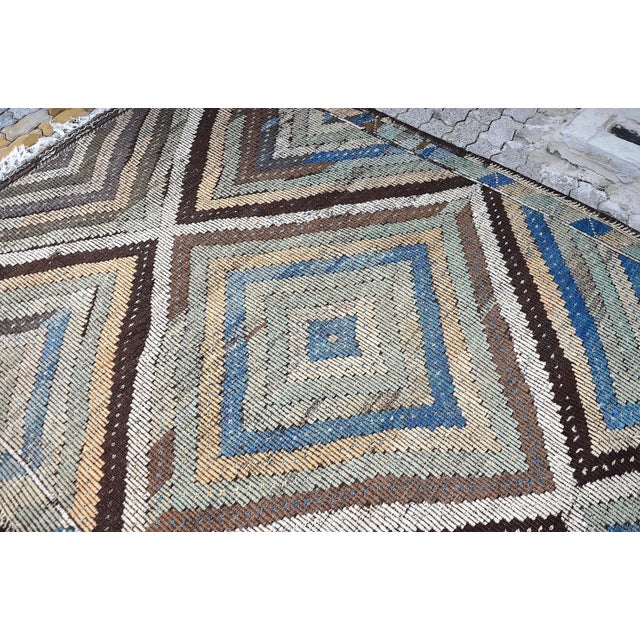 1960s 1960s Turkish Geometic Handmade Floor Kilim Rug For Sale - Image 5 of 11