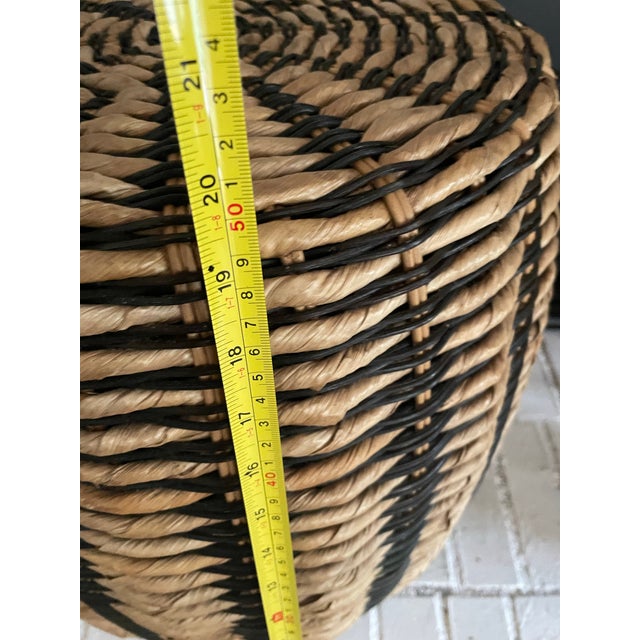 Black Weave Ottoman or Footstool From Pier 1 For Sale - Image 4 of 11